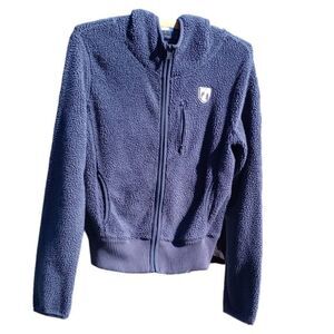 American eagle Sherpa zip up hoodie dark blue